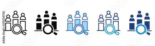 Competitive Landscape icon set multiple style collection