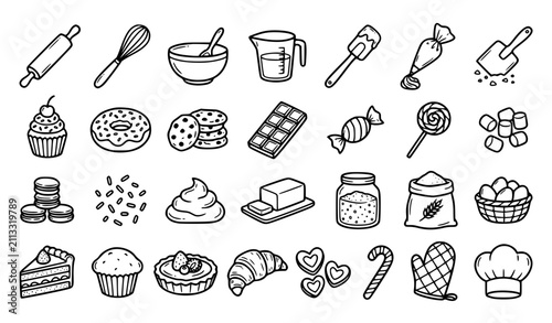 Obraz na płótnie Egg Cooking Icon Set with Fried Egg Boiled Egg Yolk and Whisking Process Vector