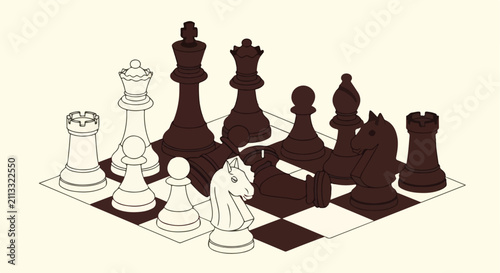 Canvastavla Chess Game Pieces