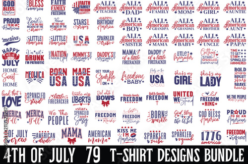 4th of July T-shirt Designs Bundle