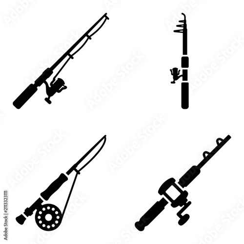 фотографія Collection of Silhouettes of Various Rifles and Firearms for Military and Hunting Contexts