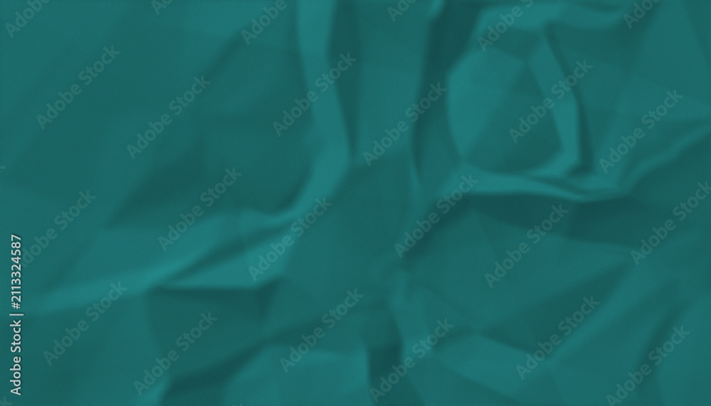 Obraz premium Abstract background of crumpled teal paper texture