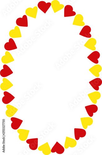 Heart frame vector illustration. Doodle elements/ Decorative heart oval frame design, Baby shower