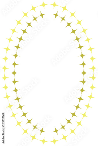 Ornate oval frame with transparent background. Cute empty frame box. Minimal decorative template