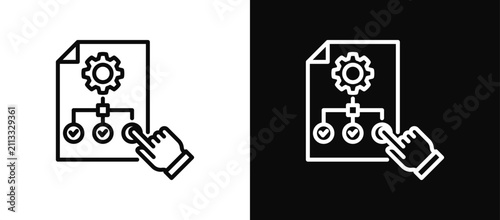 Scenario Planning icon set black and white