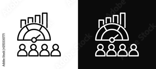 Capacity Benchmark icon set black and white