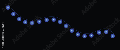 Abstract blue string lights glowing warmly during festive celebrations  vector illustration