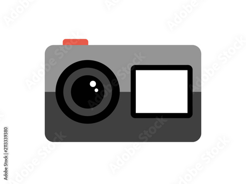 Flat Illustration of an Action Camera Icon on White Background