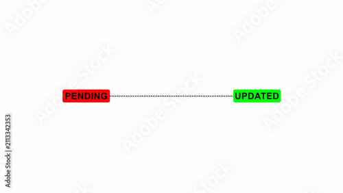 Bild auf Leinwand Progress bar with pending and updated states flat vector illustration on a white