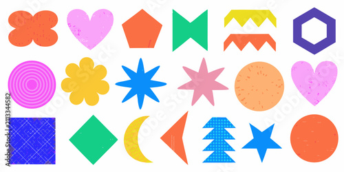 Konstfotografi Collection Of Colorful Geometric Shapes A Flat Vector Illustration