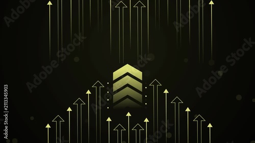 Abstract upward arrows growth concept background animation