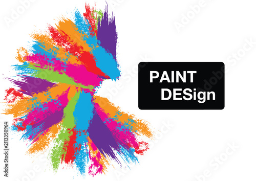 Abstract vector paint color splash background with textured strokes in blue,purple, red,pink, and yellow splatter brush. illustration vector design background