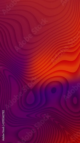 Dynamic abstract background featuring flowing contour lines and gradient shifts from vibrant red to deep purple. Ideal for technology, science, or artistic presentations.