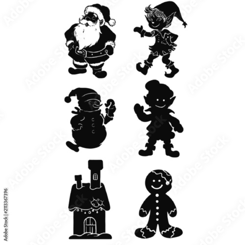 Christmas Silhouette Angel, Wreath
