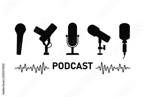 Podcast Microphone Collection for Audio Recording Broadcasting and Voice Streaming