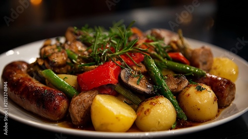 Delicious Sausage and Vegetable Medley with Potatoes and Herbs