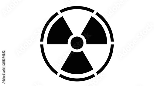 Cuadro en lienzo Classic black and white radiation hazard symbol indicating potential danger from