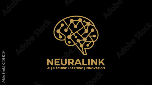 Neuralink AI Machine Learning Innovation Logo on Black Background.