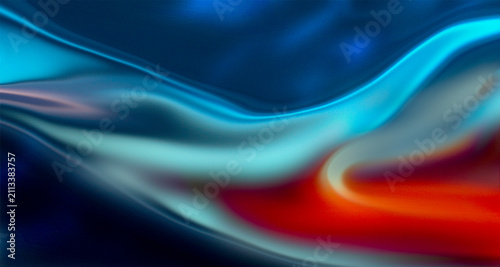 Vibrant blue and deep red fluid background featuring dynamic motion blur and metallic sheen for high tech presentation or futuristic wallpaper art.