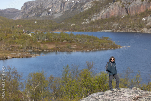 Obraz na plátne Norway's oldest mountain is a geological formation located near Kirkenes in Sør-Varanger, Eastern Finnmark