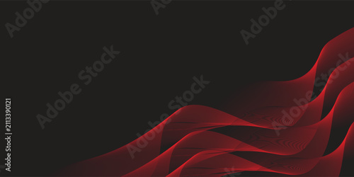 Photography Elegant flowing crimson waves dance gracefully across mysterious black canvas in