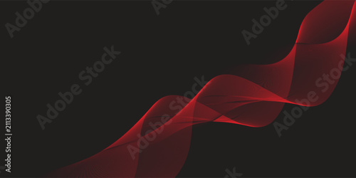 Фотография Elegant flowing crimson waves dance gracefully across mysterious black canvas in