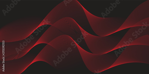 Foto Elegant flowing crimson waves dance gracefully across mysterious black canvas in