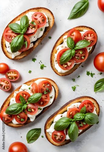Fresh bruschetta with tomat...