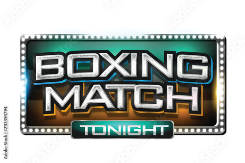 Photography Boxing Match Tonight Text Effect Vector