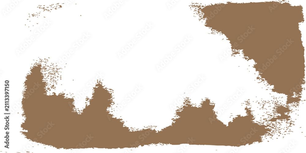 Fototapeta premium Brown Painted Frame Element with Jagged Edges