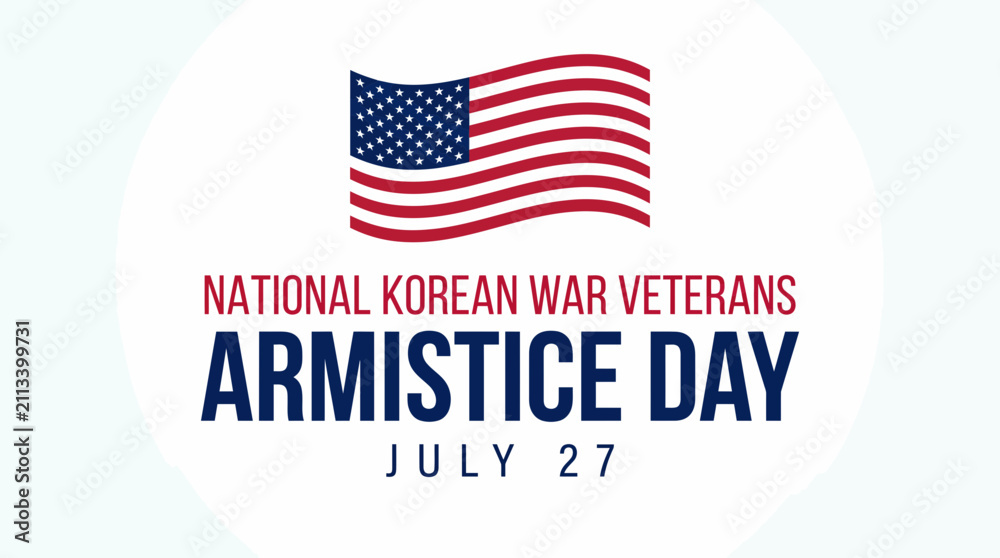 Fototapeta premium National Korean War Veterans Armistice Day design. July 27 US flag graphic for memorial events.