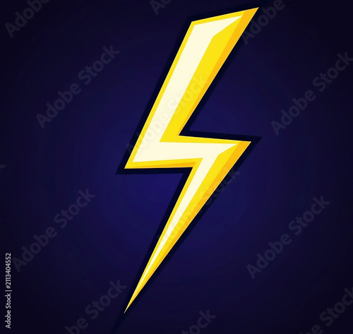Yellow Lightning Bolt Symbol on Dark Background