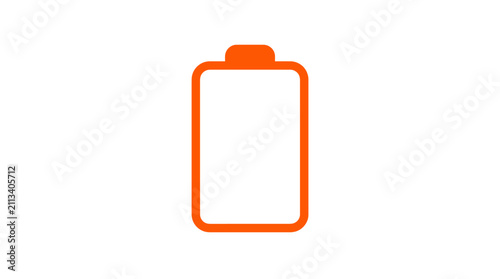 Simple orange battery icon outline symbolizing energy and power