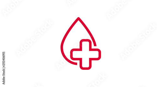 Medical health symbol drop with plus icon inside