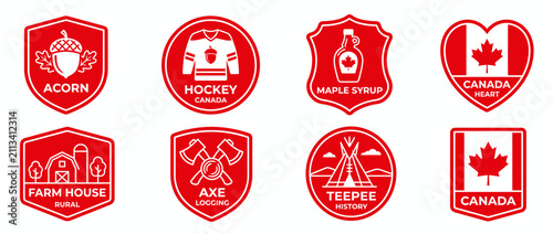 Canvas Print Collection of Canadian Themed Icons and Symbols