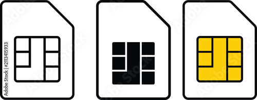 Cuadro en lienzo SIM card icon set