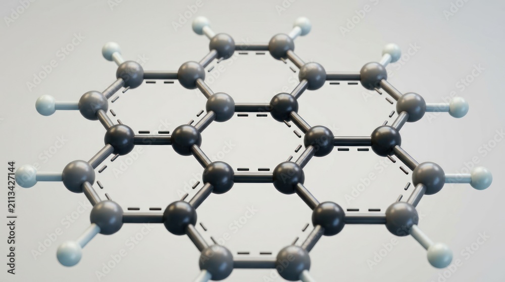 Obraz premium Complex organic molecule structure with carbon and hydrogen atoms