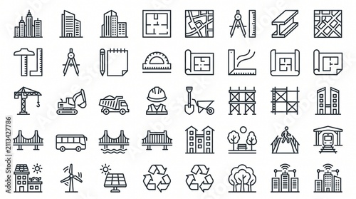 Foto Architecture and urban planning icons