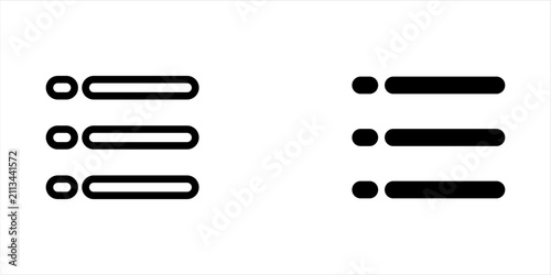 Obraz na płótnie Bullet List Icon set, for Menu, Checklist and Mobile Concept and Web Design, whi