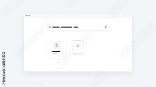 Secure Cloud File Search Bar and Data Filtering Dashboard Concept with Verification Shield, AI Document Search Engine, UI Animation
