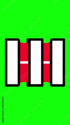 platform gate animated on green screen background, vertical video.