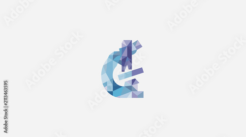 Obraz na płótnie Blue polygonal geometric letter G icon.