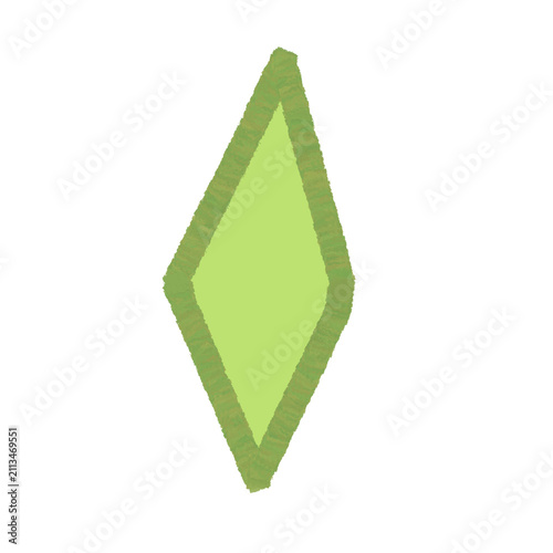 Quadro su tela Green Diamond Crystal Gem PNG Element Isolated on Transparent Background