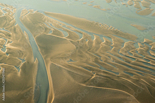 vue aérienne de la Baie de Somme en France