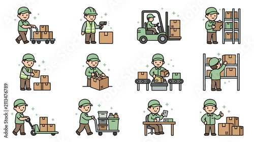 Logistics workers and warehouse operations staff.