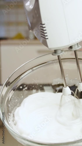 White egg cream mixing in slow motion