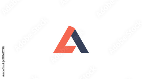 Fotografie Geometric red and blue letter A logo.