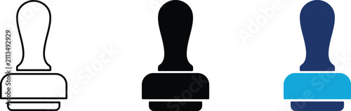 Foto Rubber stamp icon representing approval, official document certification and business signature