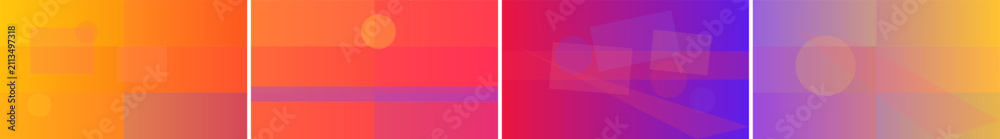 Fototapeta premium Abstract Gradient Background with Silhouetted Objects and Sun Motif