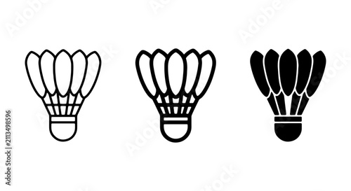 Badminton Shuttlecock Icons, Vector Set: Sport Equipment, Game Gear, Athletic Symbols